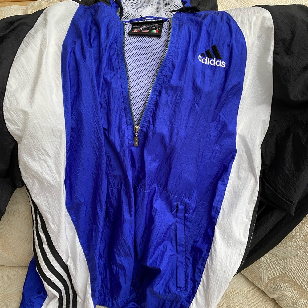 Vintage adidas quarter zip wind breaker!!